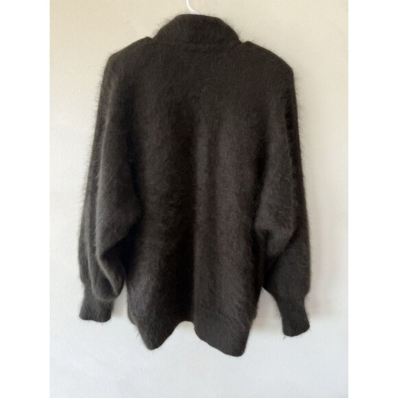 STILLMAN STUDIO 80% Angora Vintage Brown Green Button Lined Cardigan Jacket Coat - Picture 2 of 5